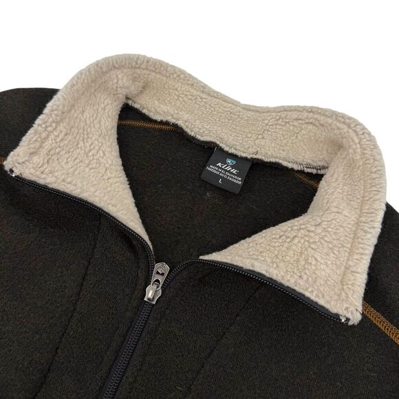 Kuhl Men's EUROPA Alfpaca Fleece Quarter Zip Espresso Brown Large - Picture 1 of 12